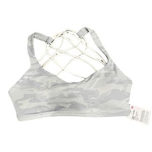NEVER BEEN WORN LULULEMON- FREE TO BE BRA: Size 6 in White Camo
